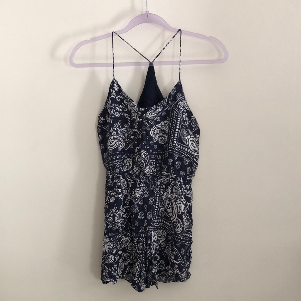 Aeropostale Navy Paisley Women's Top